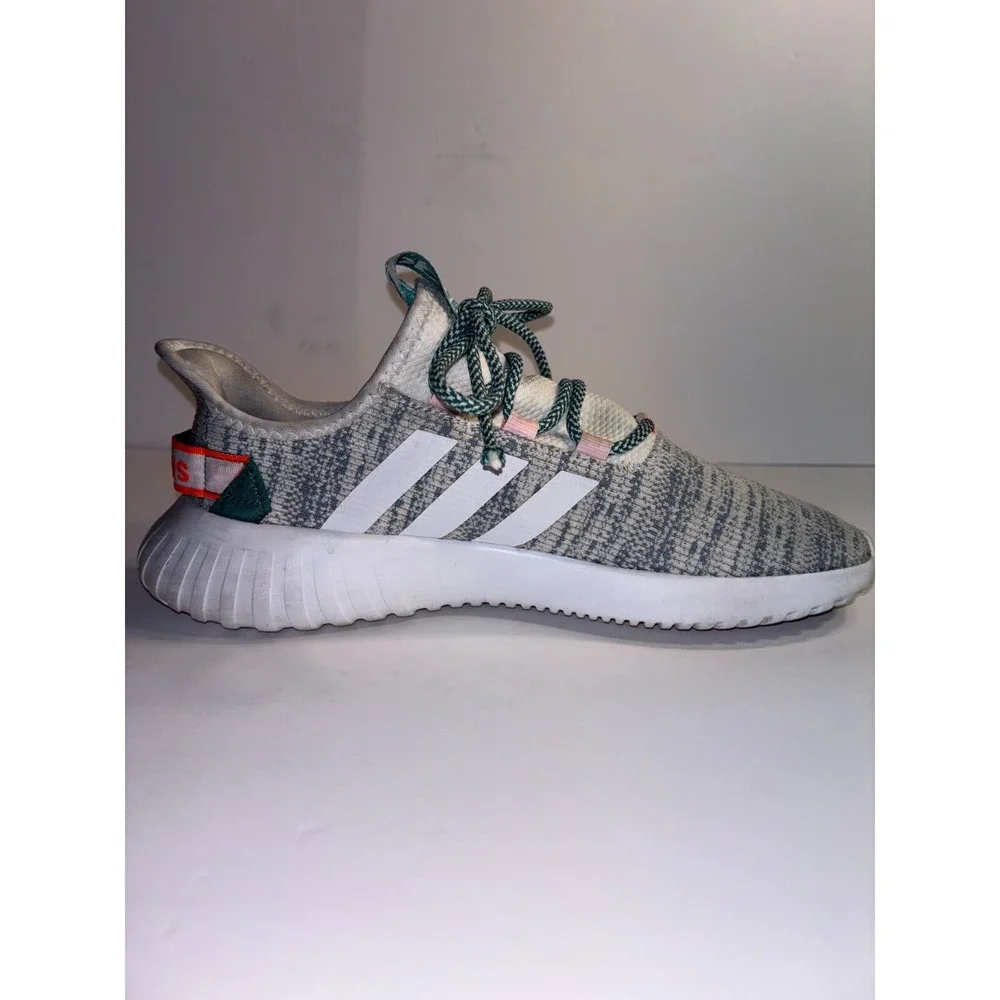 Adidas Kaptir X Running Shoes Womens 10 Gray 3-Stripes Upper Knit Lace Up EG2641